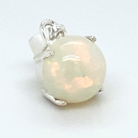 White Opal 4.30ct Platinum Solid Silver Pendant - Picture 4 of 8